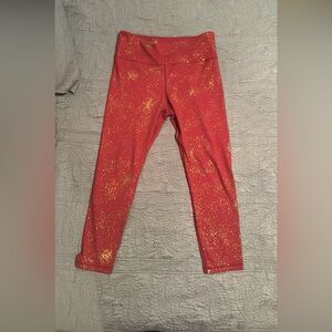 ZYIA Dark Red Stay Gold Light n Tight Hi-Rise 7/8 24" size 14-16